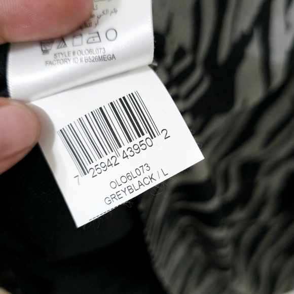 BCBGENERATION Black Grey Zebra Print Vneck Fitted Long Sleeve Mini Dress L - Picture 14 of 16